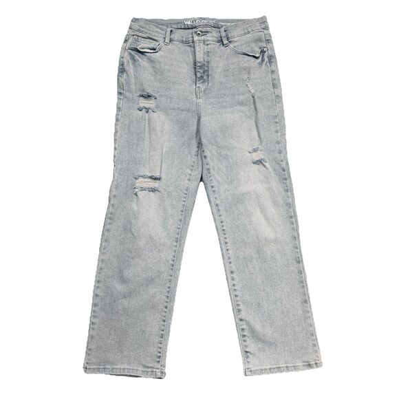 WallFlower Jeans Denim - Wallflower Jeans Fearless Curvy Super High Rise Crop 10 (30x25) Blue Distressed